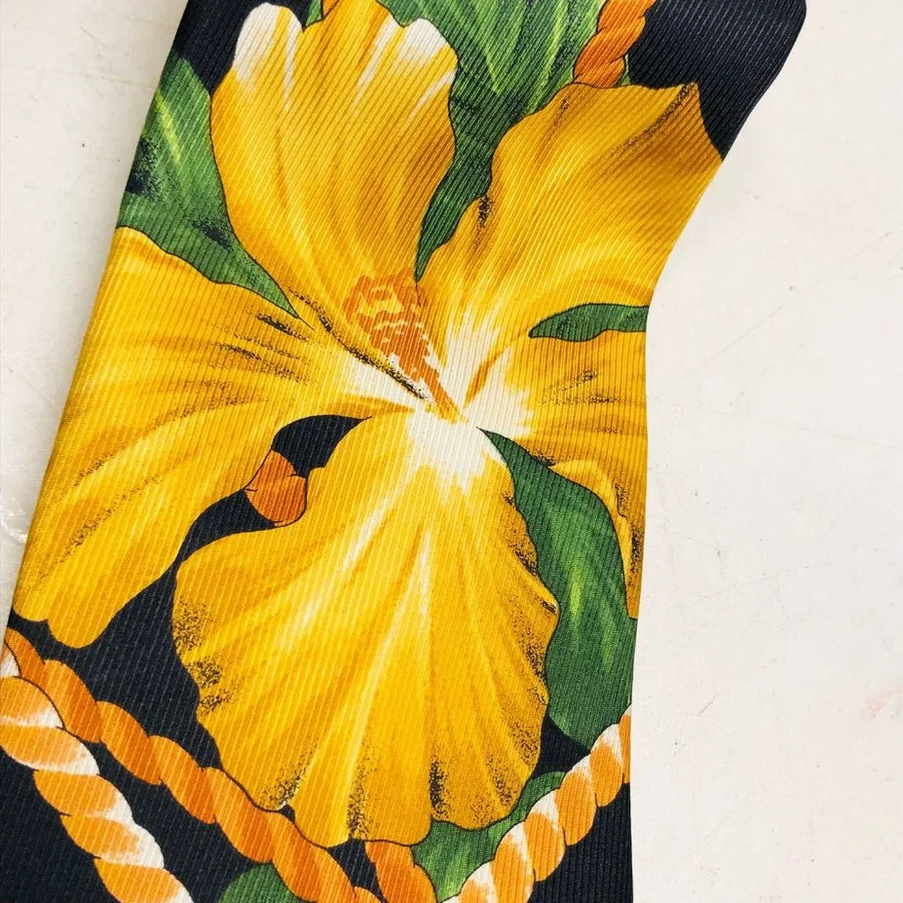 Kenzo Vintage Hibiscus Silk Tie